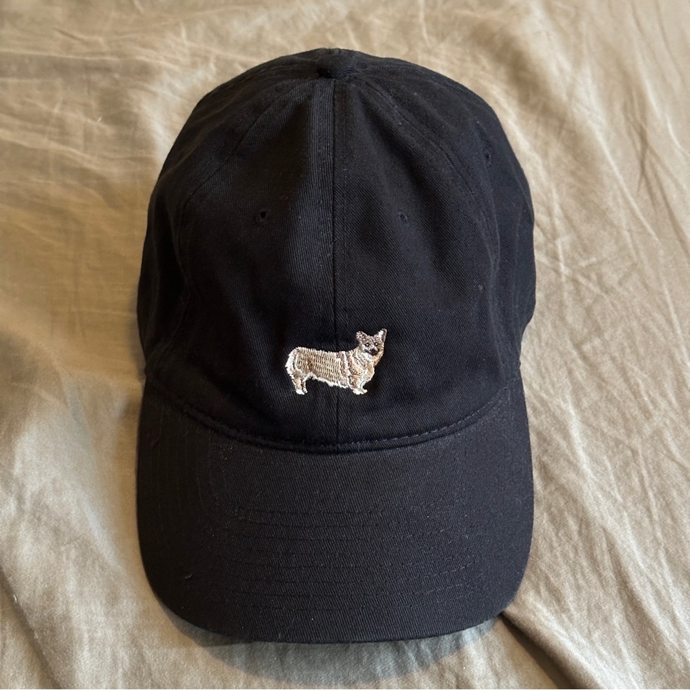 Dog Limited Welsh Corgi Embroidery Black Baseball Cap Dad Hat - One Size